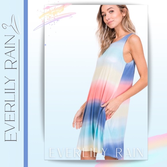 LAST ONE! Beautiful Rainbow Striped Tank Dress - Picture 7 of 14
